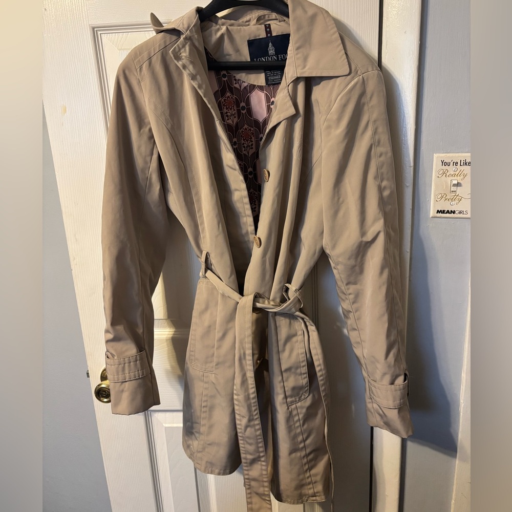 London fog midlength trench coat